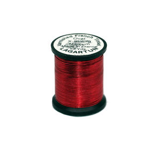 Lagertun French Tinsel - Oval Metallic Color Extra Stark mittel 0,60mm ruby 10yd