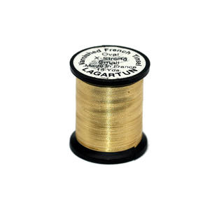 Lagertun French Tinsel - Oval Metallic Extra Stark small 0,35mm gold 15yd