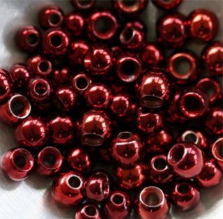 Messingperlen - farbig 2,8 mm metallic rot