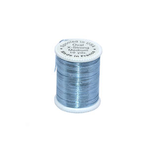 Lagertun French Poly Tinsel - Oval Metallic Extra STrong mittel blau 0,60mm 10yd