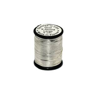Lagartun French Tinsel - Oval Metallic Silber Extra Stark large 1 mm silber 6yd