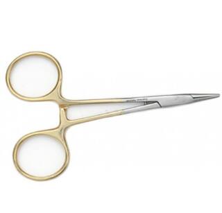 Arterienflachklemme gold/silber 12 cm