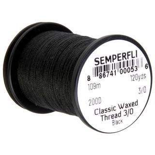 Semperfli Classic waxed thread -schwarz- 3/0