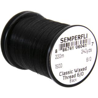Semperfli Classic waxed thread -schwarz- 6/0