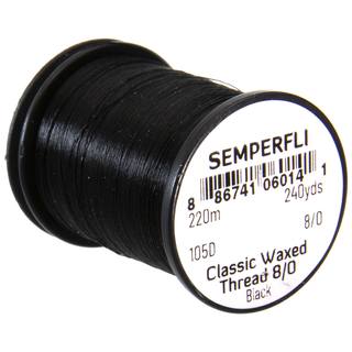 Semperfli Classic waxed thread -schwarz- 8/0