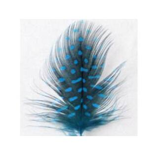 Fliegenbinden Perlhuhn Federn blau