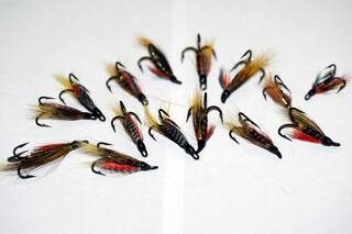 Lachsfliegen-Set 5 extra selected (Einzel-Doppel-Drilling)