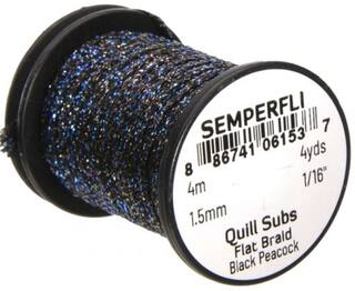 Semperfli Quill Subs Flat Braid - black peacock-