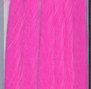 Kaninchenfellstreifen Quergeschnitten fluo pink