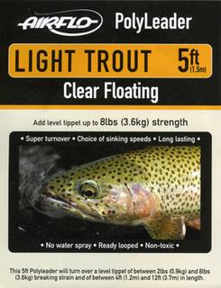 Airflo Polyleader -LIGHT TROUT 3,6kg-  5ft. - 1,5m Slow Sinking