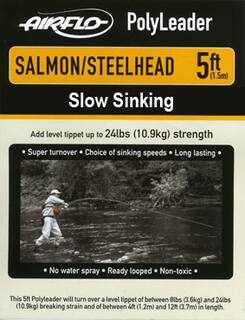Airflo Polyleader - Salmon/Steelhead 10,9 kg -  5ft - 1,5 m  Slow Sinking