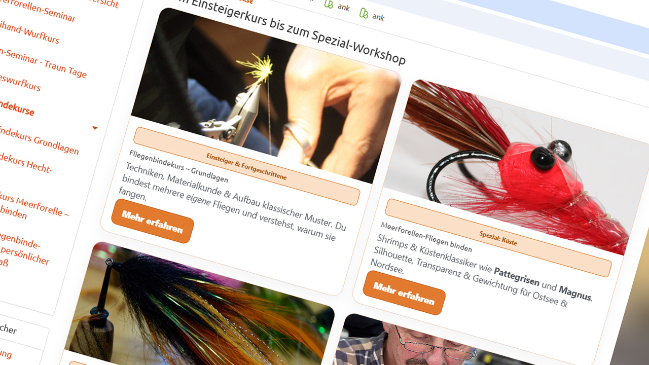 Workshops & Kurse rund ums Fliegenfischen  reinschauen lohnt sich!