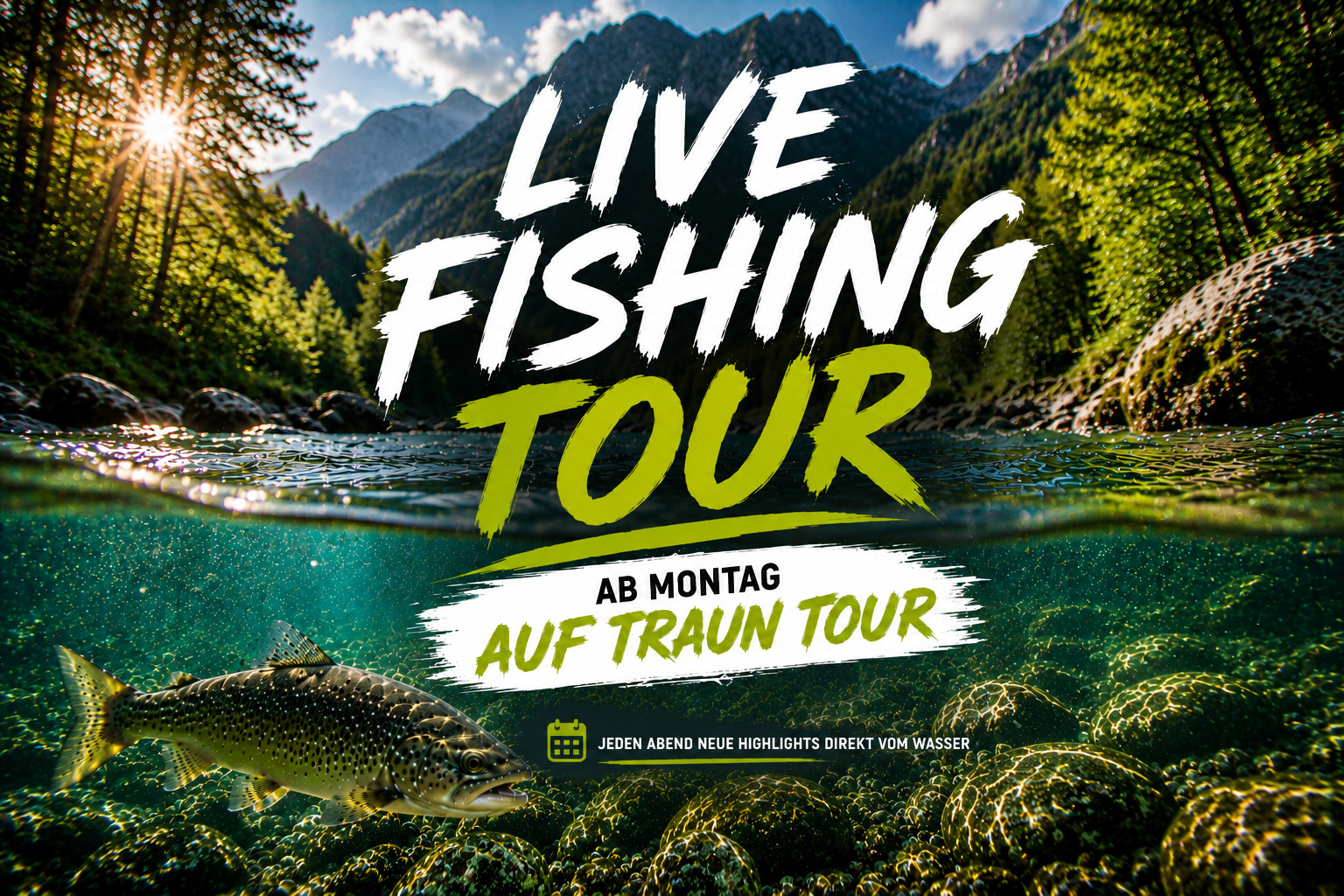 Live Fishing Tour Traun Bayern Fliegenfischen Forelle